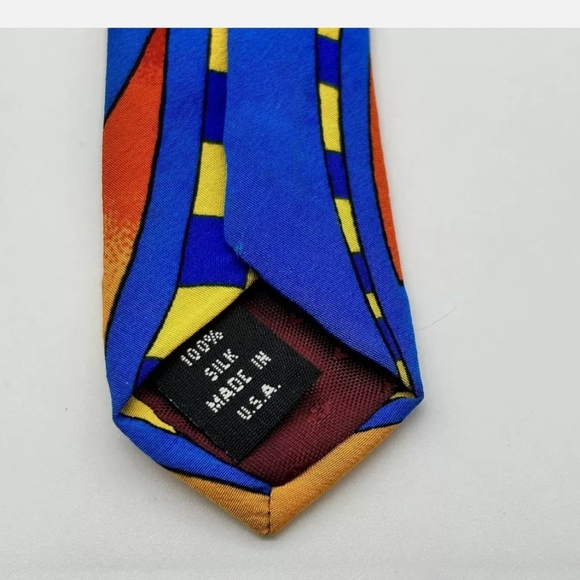 Multicolor Abstract Men's Necktie - Picture 3 of 6